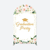 Aperturee - White Pink Floral Graduation Party Arch Backdrop
